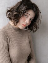 カバーヘア ブリス 川口(COVER HAIR bliss)&nbsp;ダークアッシュドライパーマかきあげボブパーマX川口30代40代
