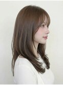 韓国ウルフレイヤー/グレージュ透明感カラーブリーチなしp上尾