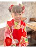 【年中七五三!三歳】着物《プレミアム》レンタル+着付け+小物