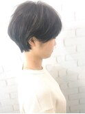 【morio池袋】大人可愛い黒髪前下がりショート小顔カット