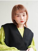 ミディアムヘア/斜めバング/グレージュカラー/新宿駅