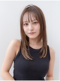 大人かわいいハッシュカットレイヤーイメチェンフルバング小顔
