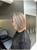 ハッシュカット/フルバング/似合わせカット/レッドブラウン
