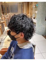 ヘアリゾート エーアイ 原宿(Ai for men) メンズ 波巻きスパイラル×黒髪マッシュ/ウルフ