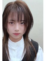 ヘアカフェ コトノハ(hair cafe Kotonoha)&nbsp;【コトノハ】くすみカラーロングウルフクール レイヤーロング