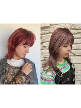 ハイライトやインナーカラーもダメージレスでご提供！デザイ ンカラーで理想のスタイルを♪