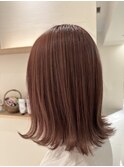 髪質改善カラー×ピンクベージュ