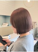 ミルクティーグレージュ/ハイトーン/ボブ/髪質改善