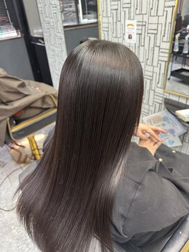 アローズ 久留米店(arose) 20代30代40代シースルーバングヘア×ショコラアッシュ