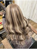 エクステ　ローライト×ハイライト