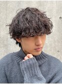 原宿波巻きパーマメンズマッシュウルフカットツイストパーマ