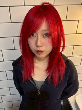 ベレーザ 渋谷(BELEZA) 17613シャギーウルフミディアムレイヤーボルドーエンドカラー
