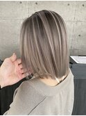ハイトーンケアブリーチミルクティーベージュダブルカラー岡山駅