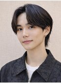 メンズカット 毛流れ センターパート 襟足あり 黒髪 20代30代