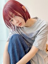 ディッセンバー 渋谷(December) レッドカラー/ボブ/ケアブリーチ