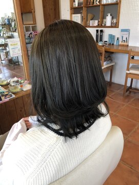 アミュゼラヴィ(amuser ravie) カット×ブリーチなし透明感カラー/アッシュブラック