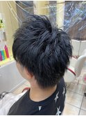 モテ髪束感無造作ショート【ツーブロック/アップバング】