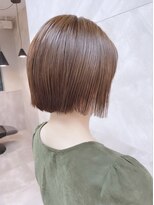 ドゥマン(Demain) ★ボブカーキグレージュ大人かわいいフェザーバング小顔カット