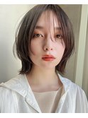 シルキーベージュ小顔レイヤーカット×韓国レイヤーボブ