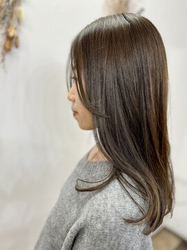 サロンドクロエ(Salon de Chloe) サラ艶ロング××サイドバング×韓国風ヘア××アッシュベージュ