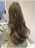 韓国ヘアハッシュカットレイヤーカットグレージュブリーチ無し