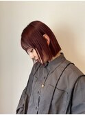 切りっぱなしボブ/暖色カラー/前髪/原宿神宮前