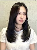 韓国ヘア レイヤーカット 顔まわりカット 前髪