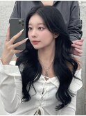 ブルーブラック/おすすめレイヤーカット/韓国ヘア　上野