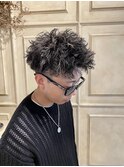 メッシュ×ツイストアップバングショート