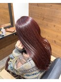 ブリーチ無しダブルカラー×チェリーレッド