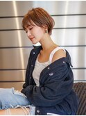 【GEEKS渋谷】マッシュショートボブ/マロンベージュ/20代30代/艶