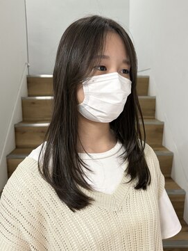 ヨーク(YOKE) 【YOKE】オリーブベージュシャギーレイヤー顔周りロングレイヤー