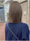 レイヤーボブ切りっぱなしボブラベンダーミルクティーベージュ