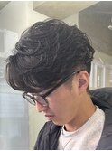 フェザーショート/ニュアンスパーマ/毛流れ/センターパート