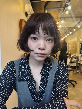 ヒュージ 表参道(huge) ショートボブ/ミニボブ/ニュアンスパーマ/顔周りカット/20代30代