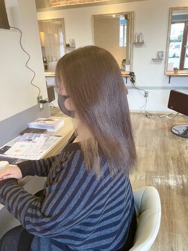 エープラス(A+) カット+脱白髪染め白髪ぼかしカラー+髪質改善トリートメント