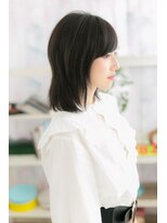ミック ヘアアンドビューティー 大山店(miq  Hair&Beauty)&nbsp;伸ばしかけにも◎斜めバングハンサムミディb