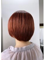 ナイン 麻布十番(NINE)&nbsp;オレンジカラーと相性の良いボブ☆