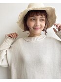 ボブ 帽子 アレンジ ピンク系カラー