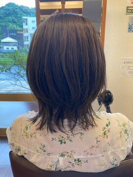 浪漫館 サンク(CINQ) 大人かわいい美髪外はねミディアム＠岩下7/21