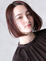 無垢(muku)&nbsp;大人可愛い小顔美髪ツヤ髪センター分けボブピンクブラウンA3