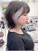 イヤリングカラーボブインナーカラーくびれヘア