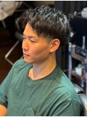 メンズショート　ツーブロック　黒髪　スタイリング簡単　爽やか