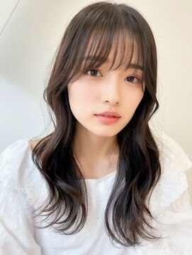 アース 相模大野店(EARTH) 【艶感★シースルーバング】韓国 髪型 大人可愛い韓国風巻き髪
