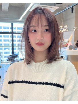 ロンドミラー 博多店(Lond Mirror) ボブルフネビージュ小顔顔周りカット黒髪韓国レイヤーカット博多