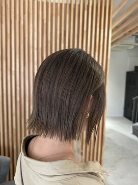 マルフェ 天王寺(marfe) 外はねボブダークグレージュ#透明感カラー/髪質改善