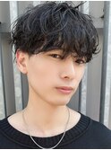 メンズパーマ/大人ショート/20代30代/ダークアッシュ