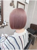 ペールピンク【切りっぱなしボブ/ブリーチ/宇都宮】