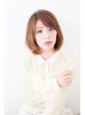 上品＆可愛い斜めバング×ロングボブ