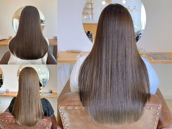 ハニーヘアー 掛川店(HONEY HAIR)の写真/一人ひとりの髪質やお悩みに合わせたヘアケアを♪髪の芯からうるおう、こだわりの髪質改善トリートメント♪